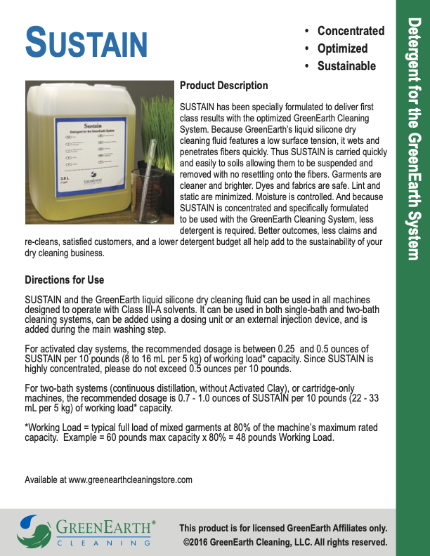 GreenEarth Sustain Detergent 5.3gal/20l